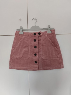 Bershka pink corduroy skirt like new, small medium