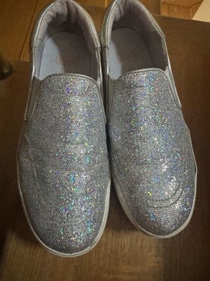 Ash platform shoes size 39 used with glitter gray silver