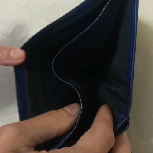 Leather wallet used, blue color