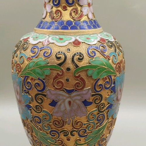 Cloisonné vase like new, 13.5 cm
