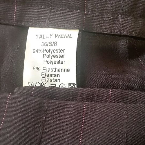 Tally Weijl fabric pants brown with pink stripe like new, size S