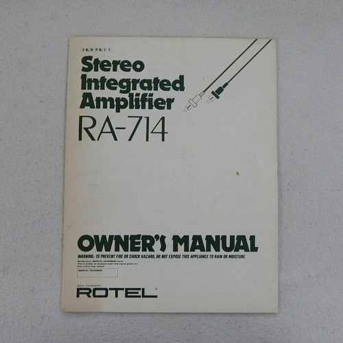 Rotel Stereo Integrated Amplifier RA-714 manual
