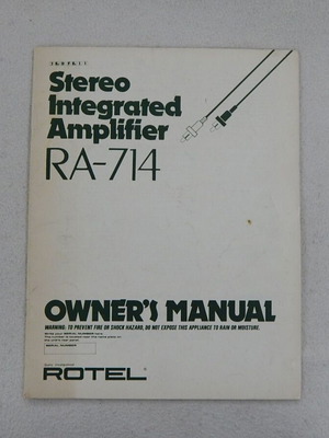 Rotel Stereo Integrated Amplifier RA-714 manual