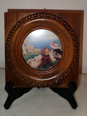 Miniature painting used in wooden frame
