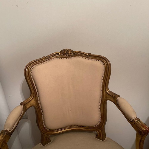 Set of 2 Louis XV armchairs used, over 100 years old