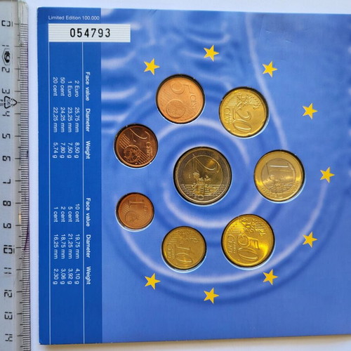 Official Greece Euro Set Athens 2004 with Commemorative 2€ Coin