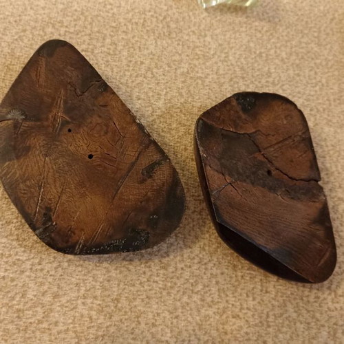 Handmade wooden candlesticks set of 2, rosewood varnished