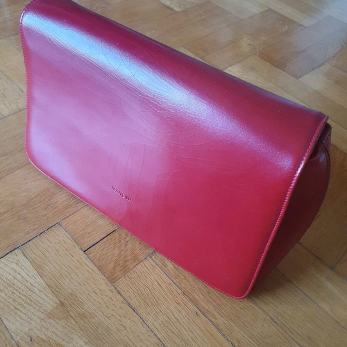 Mancini shoulder bag 100% leather red new made in Italy