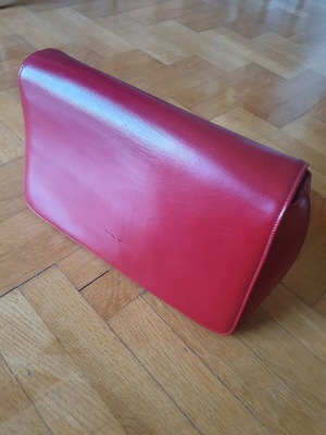 Τσάντα Mancini ώμου 100% δέρμα κόκκινη καινούργια made in Italy