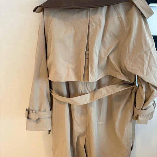 Trench coat beige freestyle M/L with removable leather collar new