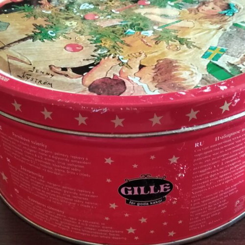 Metal Christmas cookie tins used, pack of 5