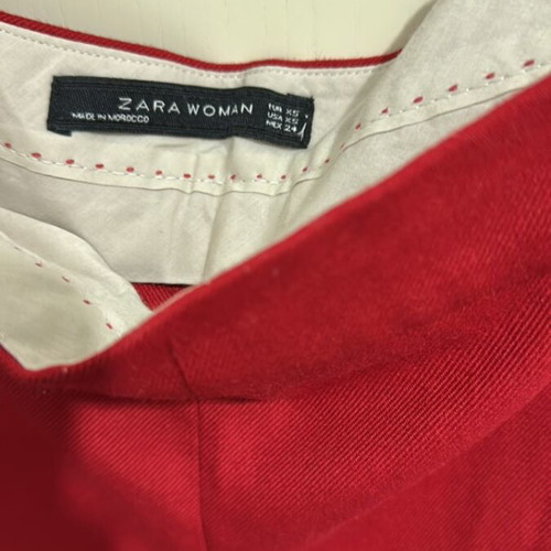 Zara pants used, red, size XS 34 6, slim waist