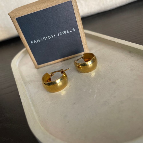 Steel earrings new, gold color