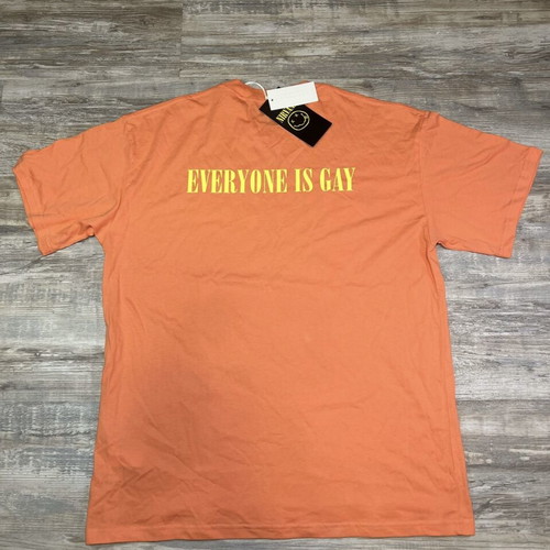 Carlings Culture Nirvana Smiley T-Shirt Salmon Orange Medium New