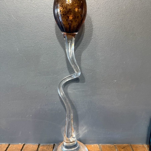 Crystal candlestick transparent 39 cm like new
