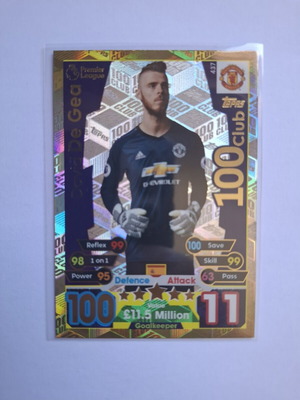 Topps Match Attax Premier League 2017-18 David De Gea 100 Club card new