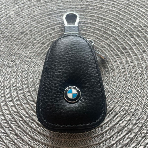 Leather Key Case with Zipper for BMW Car Key New
