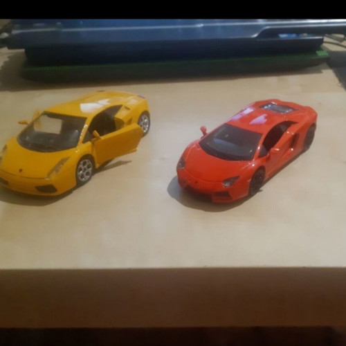 Lamborghini Gallardo 1/32 and Aventador 1/36 diecast model cars, pack of 2