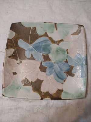 Faience platter handmade new with signature