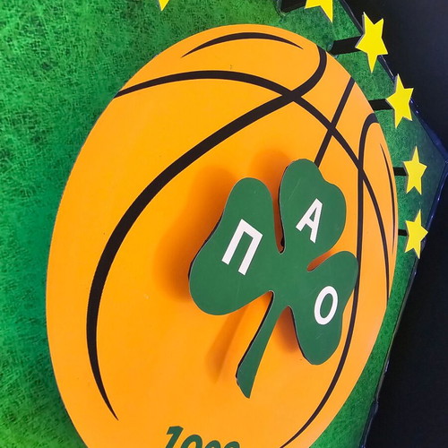 Handmade Panathinaikos BC lighted frame new