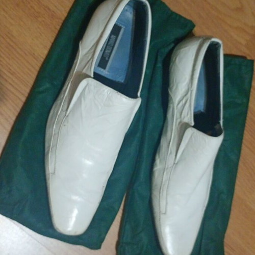 Mario Donati leather men's loafers white like new, size 46-47