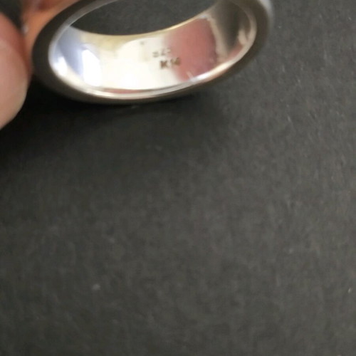 Silver-gold set 585/925, ring and pendant with sandblasting like new