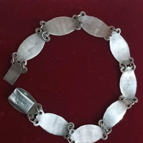 Siam sterling silver bracelet 18cm used with enamel