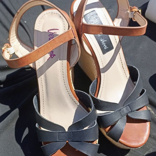 Platform sandals size 36 black used with 12cm heel