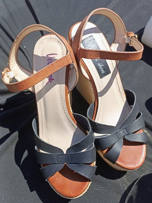 Platform sandals size 36 black used with 12cm heel