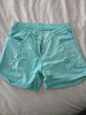 Dmn shorts for girl size 12 like new, turquoise with rhinestones