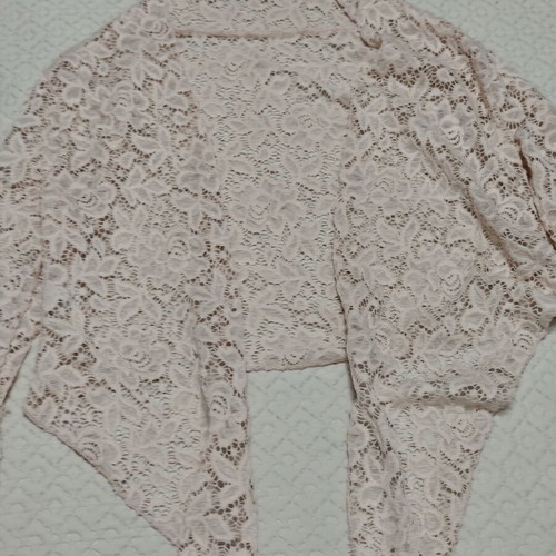 Blouse and bolero lace set, salmon color