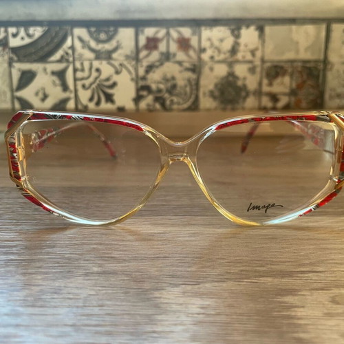 Eyeglasses like new with beautiful red design