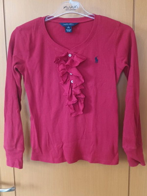 Ralph Lauren long sleeve blouse like new, red, size 10 years