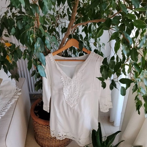 Zara cotton shirt like new, white, size S