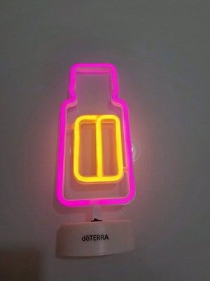 Lamp Doterra glow light in pink and yellow neon, like new