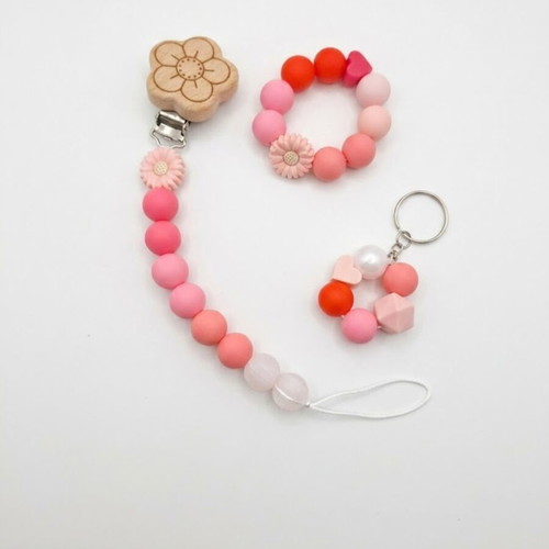 Pacifier Clip Set new, silicone beads BPA free