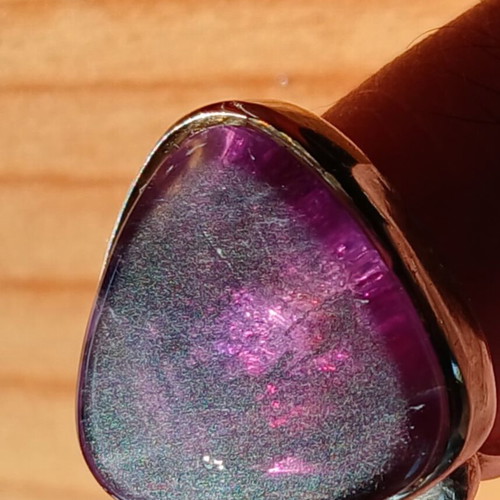 Silver ring with amethyst, handmade, size 56-57