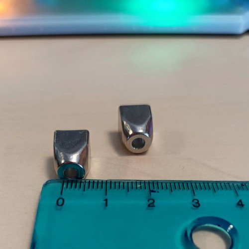 Metal cord end caps 3×sets of 2 pieces silver