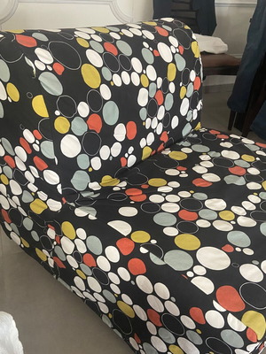 IKEA Lycksele Lövås Armchair Bed Like New, Colorful Circles Cover
