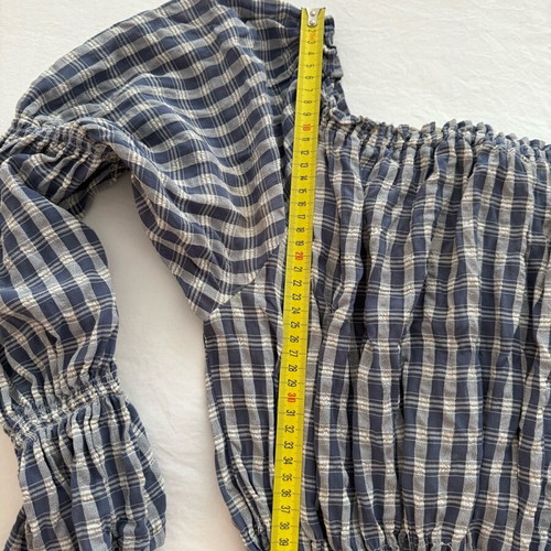 Italian Viscose Tunic checked blue white like new