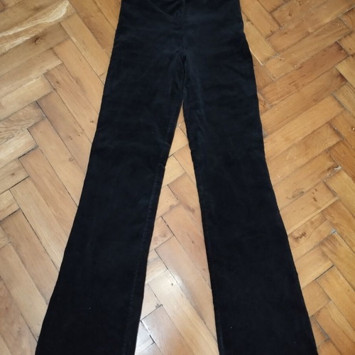 Velvet vintage pants black, like new, straight cut, side zipper, size XXS