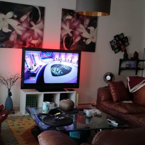 Leather Living Room Set Refurbished, 3-Seater, 2-Seater And Armchair