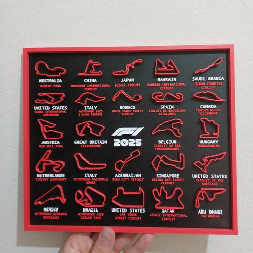 F1 All Circuits 2025 Decorative Item Made to Order