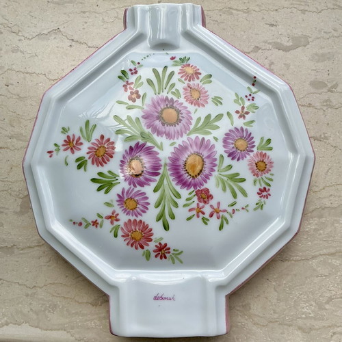 Deborah ceramic vase handpainted, used, 1980s France