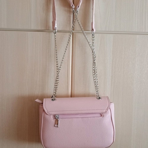 Pink shoulder bag new made of eco leather