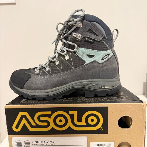 Asolo Finder GV ML Grey-Gunmetal-Pool hiking boots like new, size 38.5