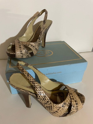 Ash snake print heeled sandals used, size 37