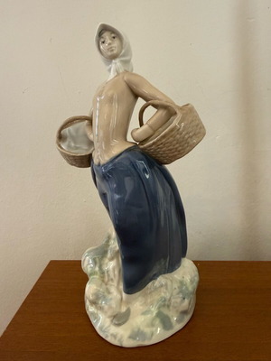 Porcelain decorative village girl like new, handmade