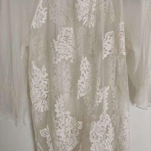 Transparent cream blouse size large - medium like new