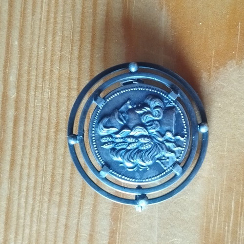 Metal Pin Ancient Greek Coin Replica like new
